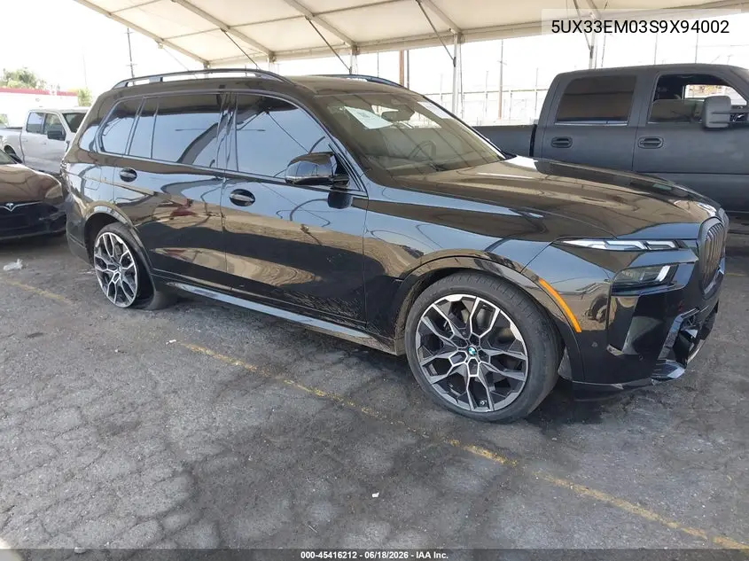 2025 BMW X7 M60I VIN: 5UX33EM03S9X94002 Lot: 45416212