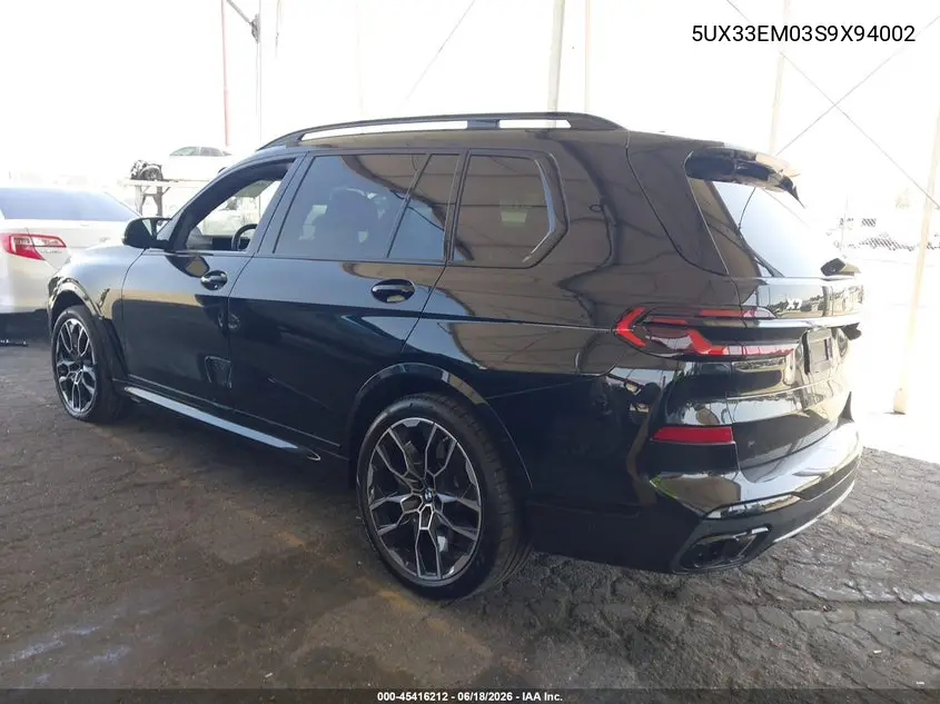 2025 BMW X7 M60I VIN: 5UX33EM03S9X94002 Lot: 45416212