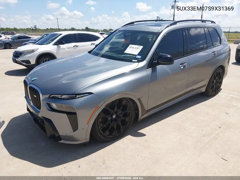 2025 BMW X7 M60I VIN: 5UX33EM07S9X31369 Lot: 45563207