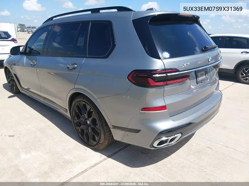 2025 BMW X7 M60I VIN: 5UX33EM07S9X31369 Lot: 45563207