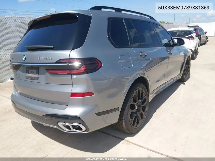 2025 BMW X7 M60I VIN: 5UX33EM07S9X31369 Lot: 45563207