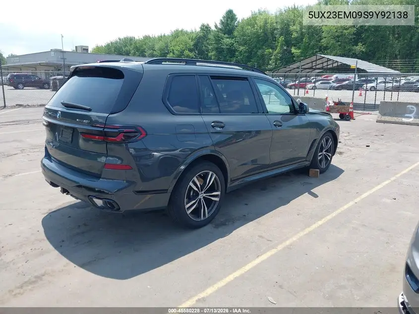 2025 BMW X7 xDrive40I VIN: 5UX23EM09S9Y92138 Lot: 45580228