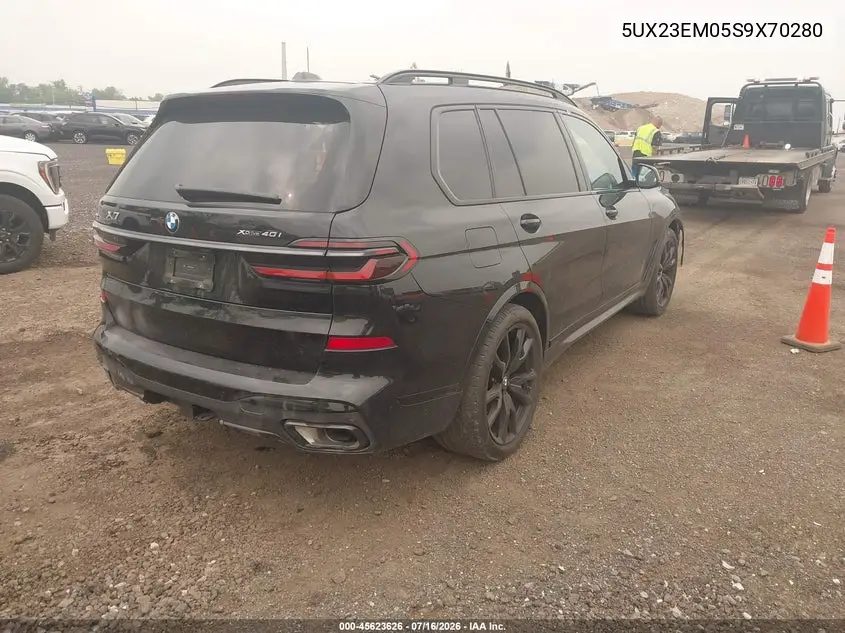 2025 BMW X7 xDrive40I VIN: 5UX23EM05S9X70280 Lot: 45623626