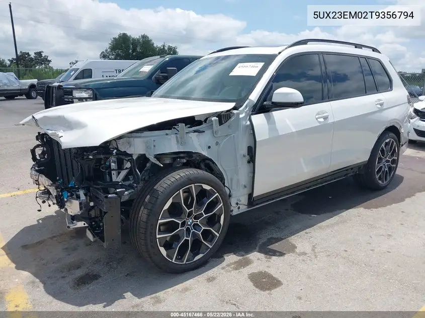 2026 BMW X7 xDrive40I VIN: 5UX23EM02T9356794 Lot: 45167466