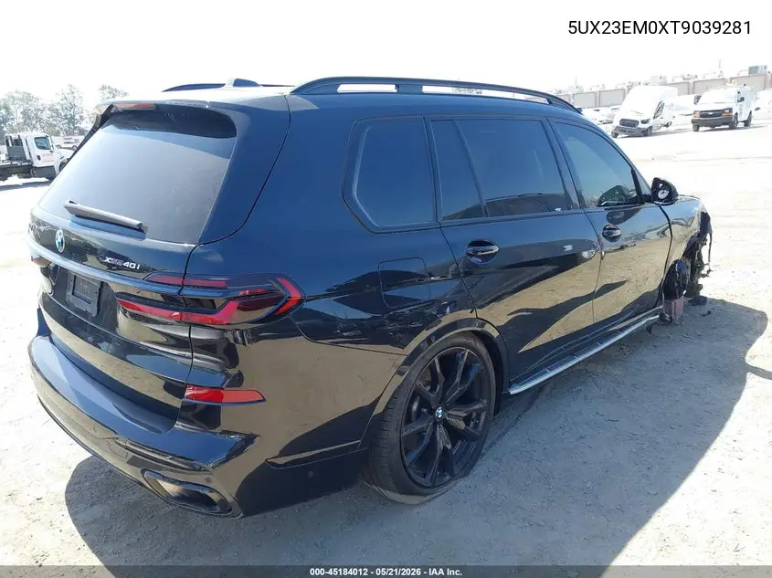 2026 BMW X7 xDrive40I VIN: 5UX23EM0XT9039281 Lot: 45184012