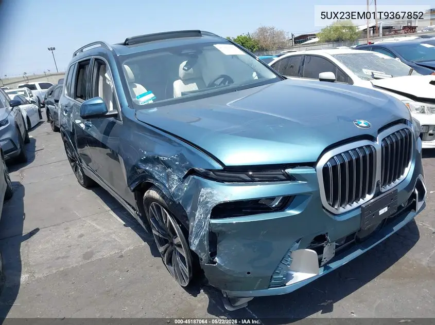 2026 BMW X7 xDrive40I VIN: 5UX23EM01T9367852 Lot: 45187064