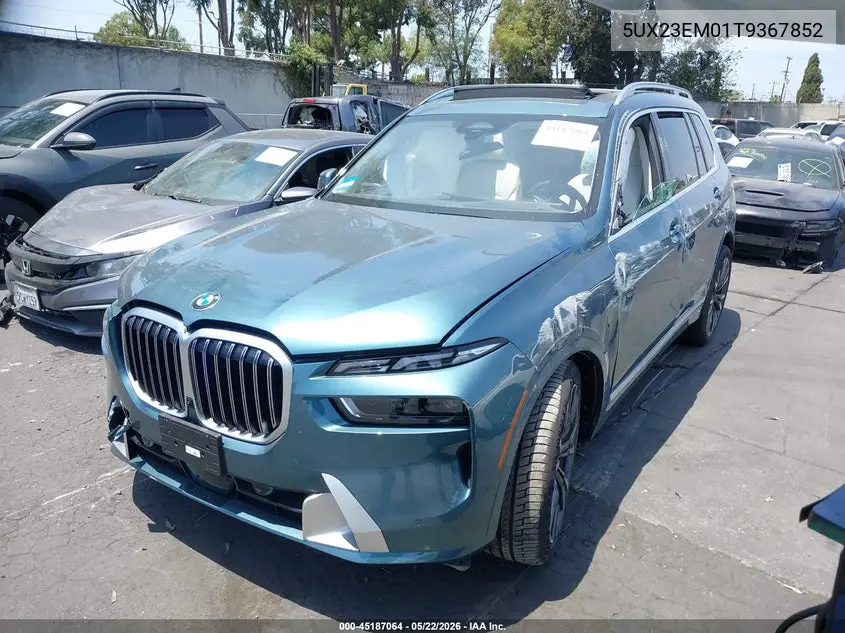 2026 BMW X7 xDrive40I VIN: 5UX23EM01T9367852 Lot: 45187064