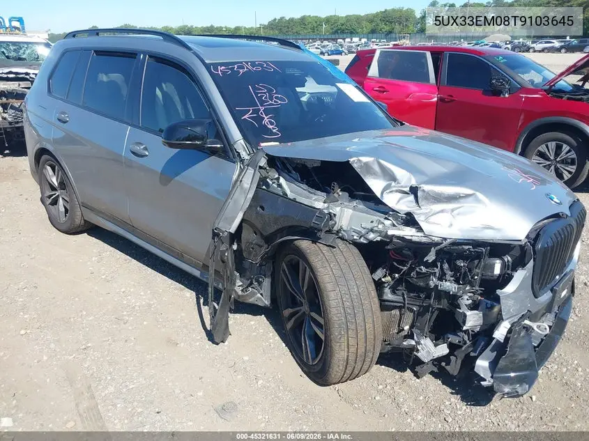 2026 BMW X7 M60I VIN: 5UX33EM08T9103645 Lot: 45321631