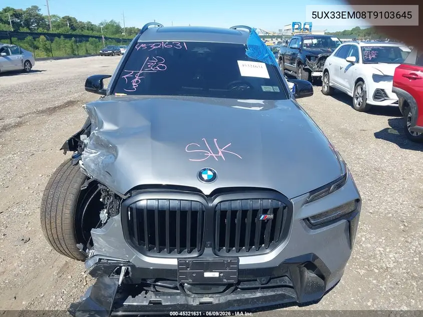 2026 BMW X7 M60I VIN: 5UX33EM08T9103645 Lot: 45321631