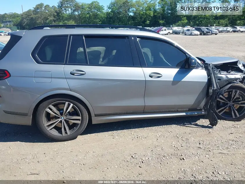 2026 BMW X7 M60I VIN: 5UX33EM08T9103645 Lot: 45321631