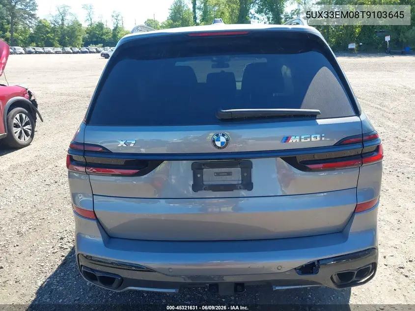 2026 BMW X7 M60I VIN: 5UX33EM08T9103645 Lot: 45321631