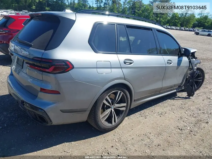 2026 BMW X7 M60I VIN: 5UX33EM08T9103645 Lot: 45321631