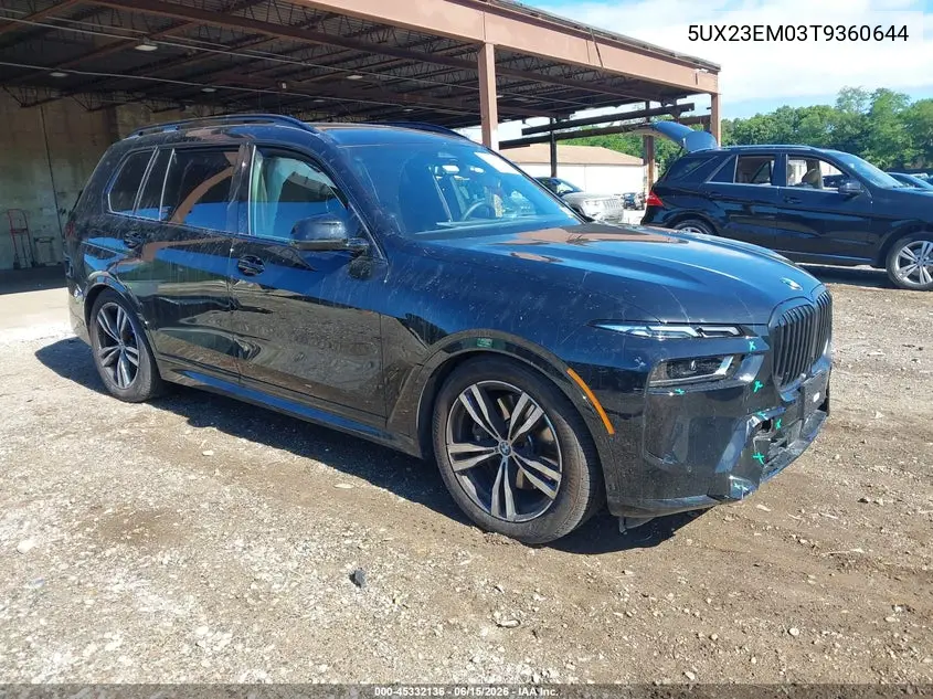 2026 BMW X7 xDrive40I VIN: 5UX23EM03T9360644 Lot: 45332136