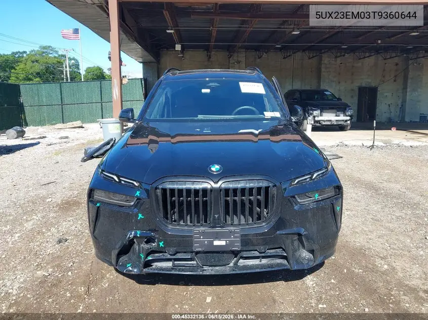 2026 BMW X7 xDrive40I VIN: 5UX23EM03T9360644 Lot: 45332136