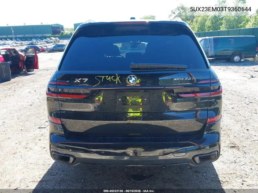 2026 BMW X7 xDrive40I VIN: 5UX23EM03T9360644 Lot: 45332136