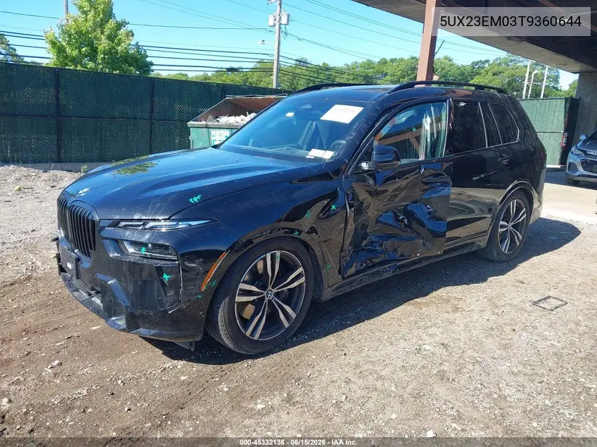 2026 BMW X7 xDrive40I VIN: 5UX23EM03T9360644 Lot: 45332136
