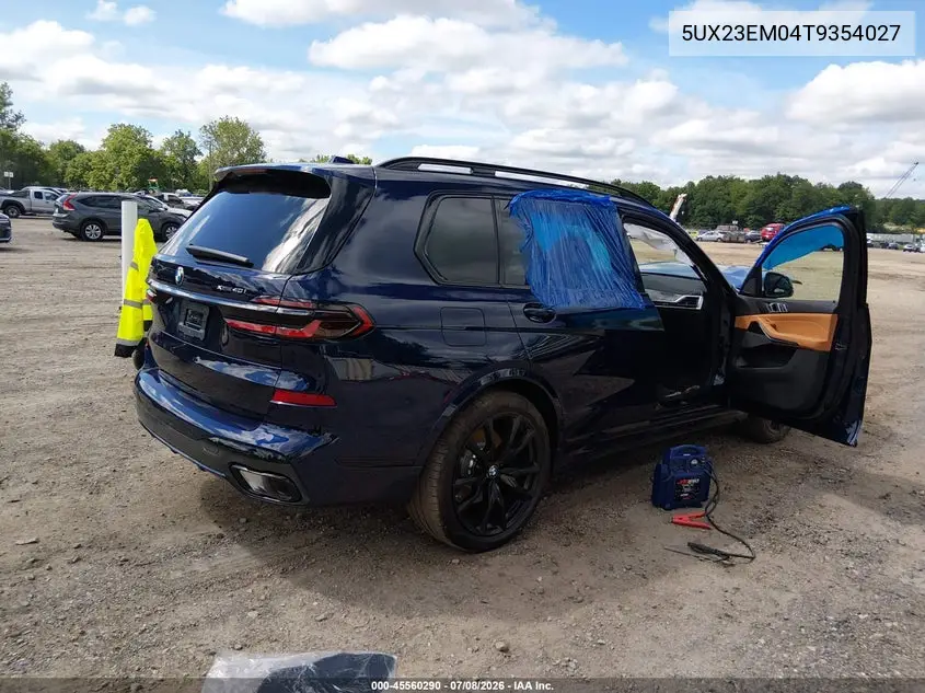 2026 BMW X7 xDrive40I VIN: 5UX23EM04T9354027 Lot: 45560290