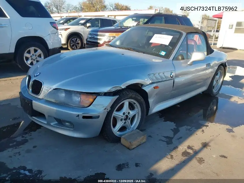 1996 BMW Z3 1.9 VIN: 4USCH7324TLB75962 Lot: 43885333