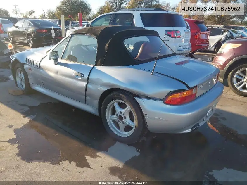 1996 BMW Z3 1.9 VIN: 4USCH7324TLB75962 Lot: 43885333