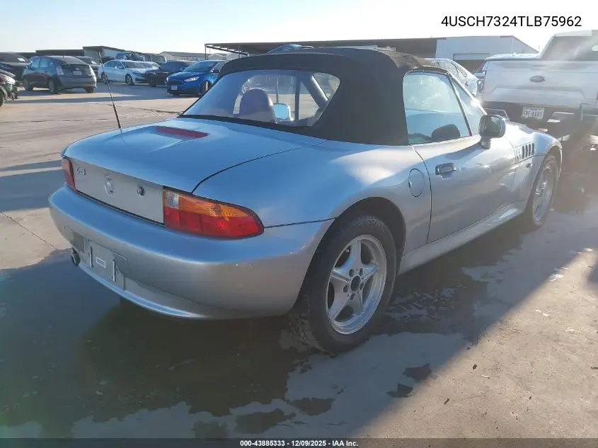 1996 BMW Z3 1.9 VIN: 4USCH7324TLB75962 Lot: 43885333