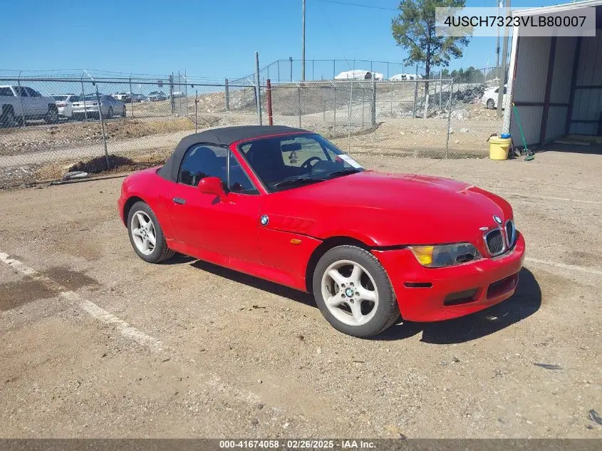 1997 BMW Z3 1.9L VIN: 4USCH7323VLB80007 Lot: 41674058