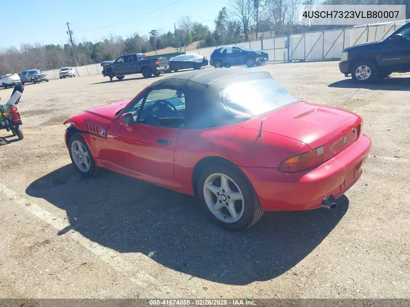 1997 BMW Z3 1.9L VIN: 4USCH7323VLB80007 Lot: 41674058