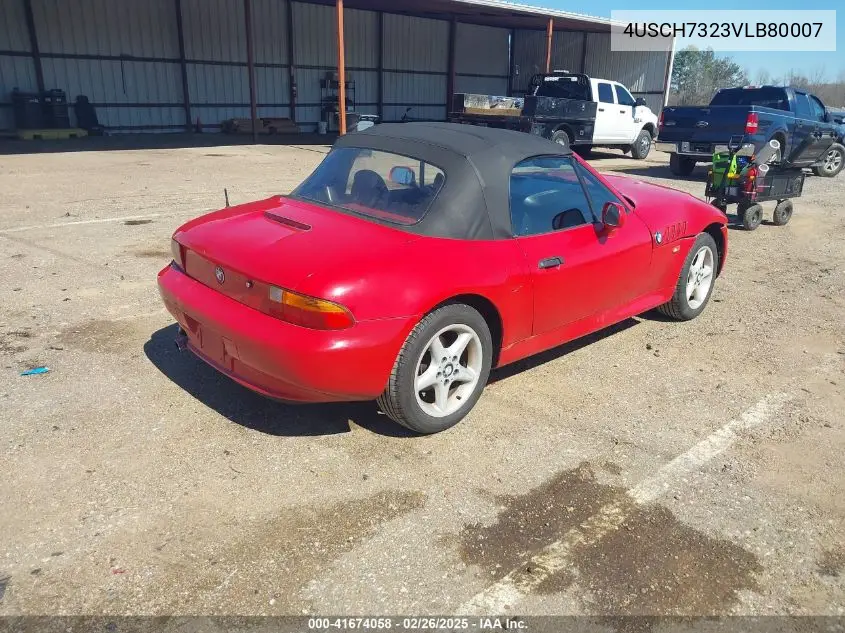 1997 BMW Z3 1.9L VIN: 4USCH7323VLB80007 Lot: 41674058