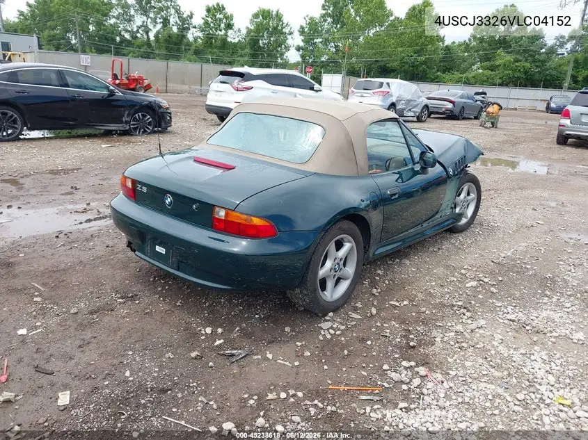 1997 BMW Z3 2.8L Roadster VIN: 4USCJ3326VLC04152 Lot: 45238618