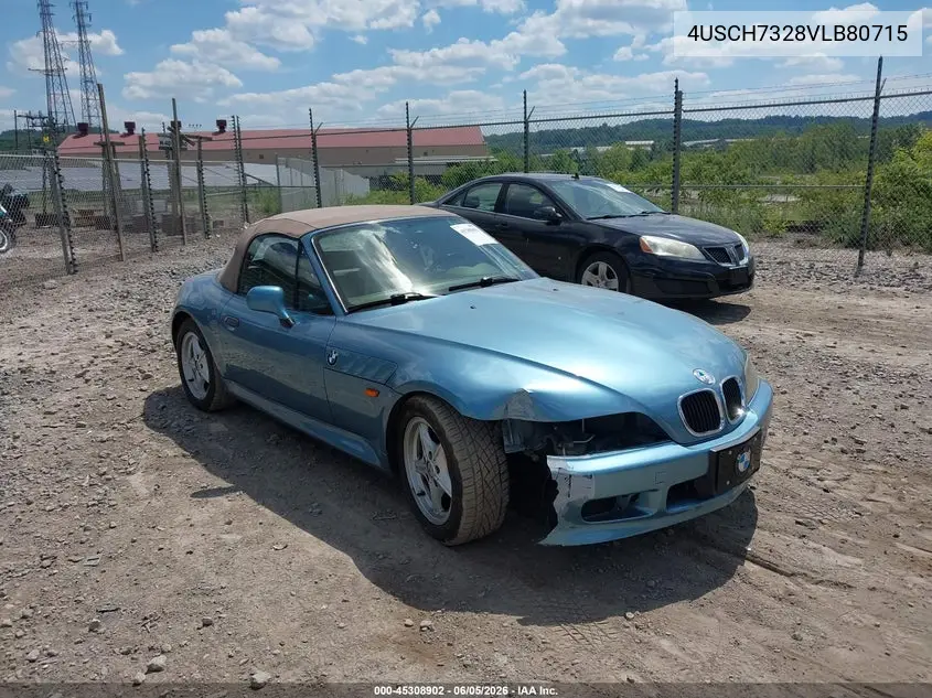 1997 BMW Z3 1.9L Roadster VIN: 4USCH7328VLB80715 Lot: 45308902