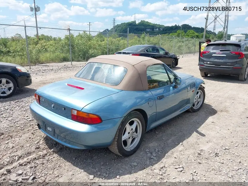 1997 BMW Z3 1.9L Roadster VIN: 4USCH7328VLB80715 Lot: 45308902
