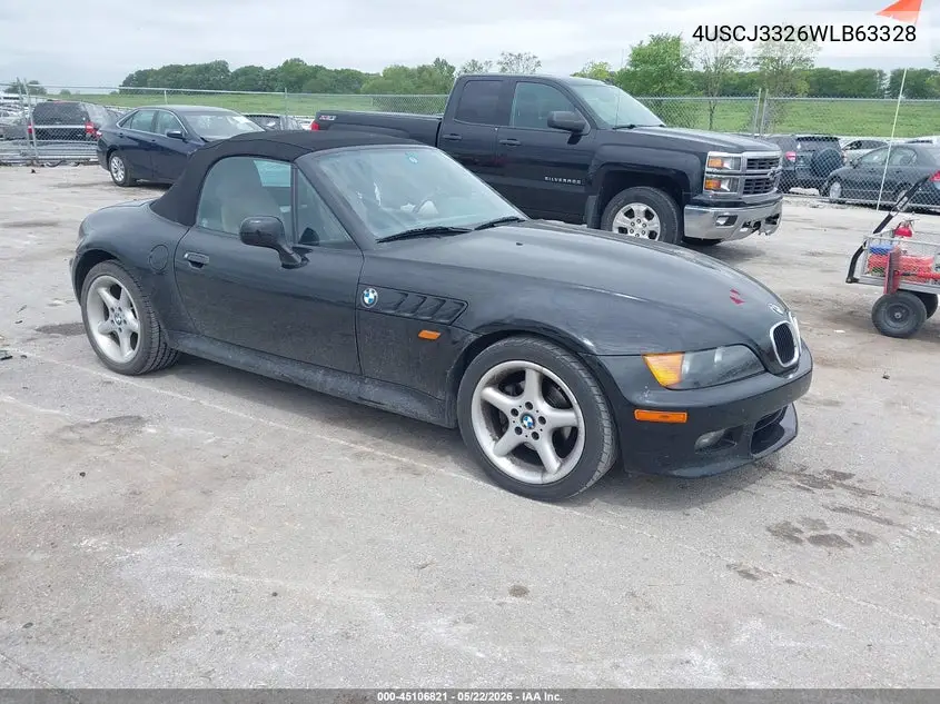 1998 BMW Z3 2.8 VIN: 4USCJ3326WLB63328 Lot: 45106821