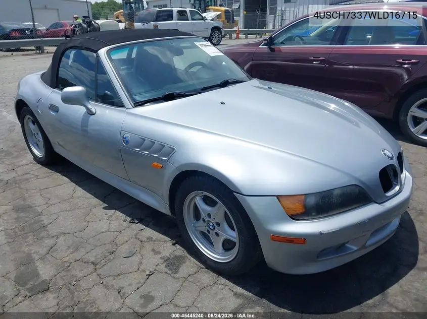 1998 BMW Z3 1.9 VIN: 4USCH7337WLD16715 Lot: 45445240