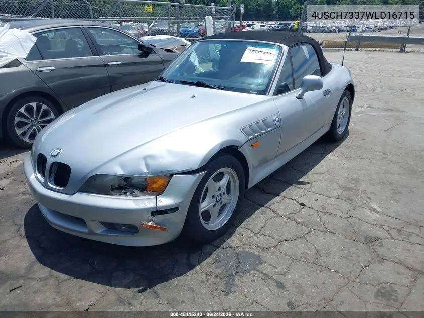 1998 BMW Z3 1.9 VIN: 4USCH7337WLD16715 Lot: 45445240