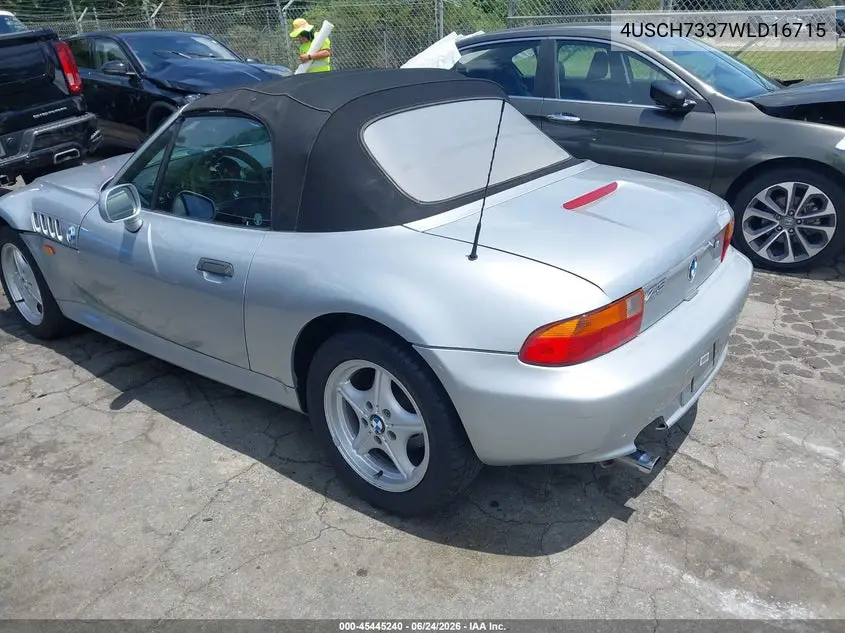 1998 BMW Z3 1.9 VIN: 4USCH7337WLD16715 Lot: 45445240