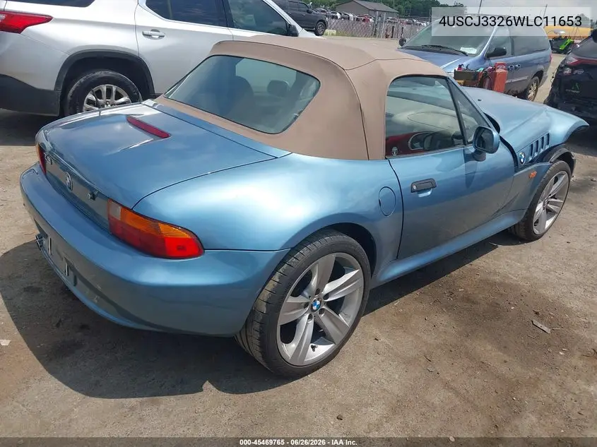 1998 BMW Z3 2.8 VIN: 4USCJ3326WLC11653 Lot: 45469765
