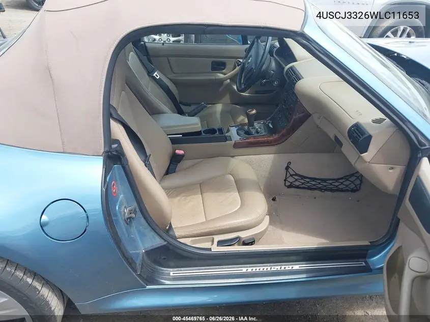 1998 BMW Z3 2.8 VIN: 4USCJ3326WLC11653 Lot: 45469765