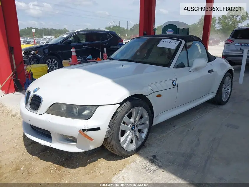 1999 BMW Z3 2.3 VIN: 4USCH9336XLF80201 Lot: 45071994