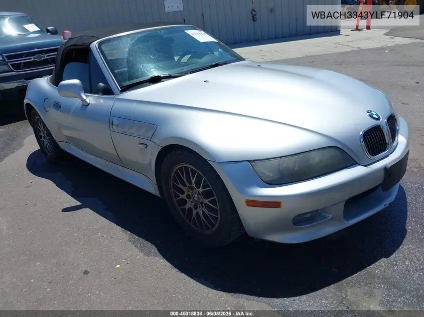2000 BMW Z3 2.8 VIN: WBACH3343YLF71904 Lot: 45318838