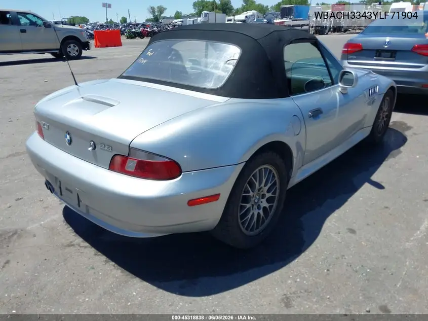 2000 BMW Z3 2.8 VIN: WBACH3343YLF71904 Lot: 45318838