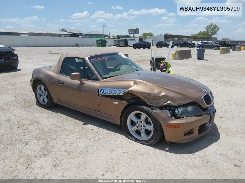 2000 BMW Z3 2.3 VIN: WBACH9348YLG05709 Lot: 45595198