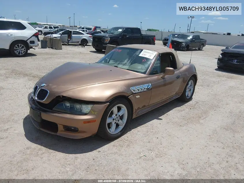2000 BMW Z3 2.3 VIN: WBACH9348YLG05709 Lot: 45595198