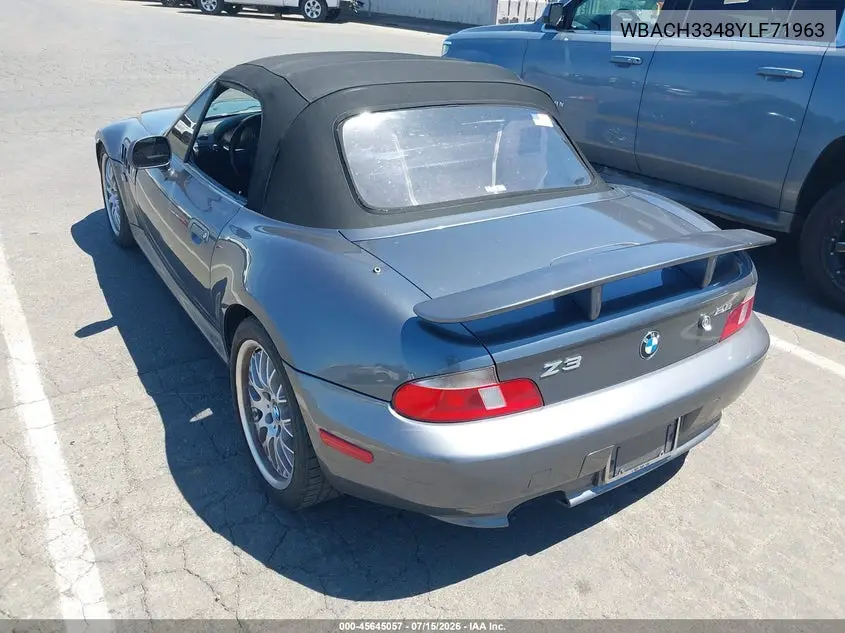 2000 BMW Z3 2.8 VIN: WBACH3348YLF71963 Lot: 45645057