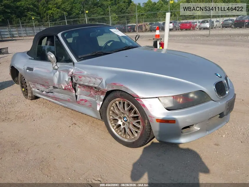 2001 BMW Z3 3.0I VIN: WBACN53411LL46422 Lot: 45420593