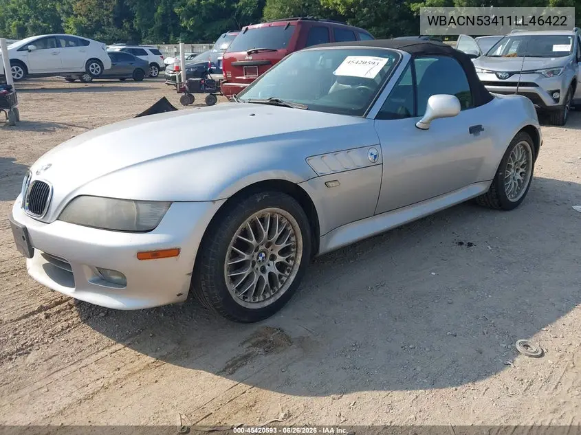 2001 BMW Z3 3.0I VIN: WBACN53411LL46422 Lot: 45420593