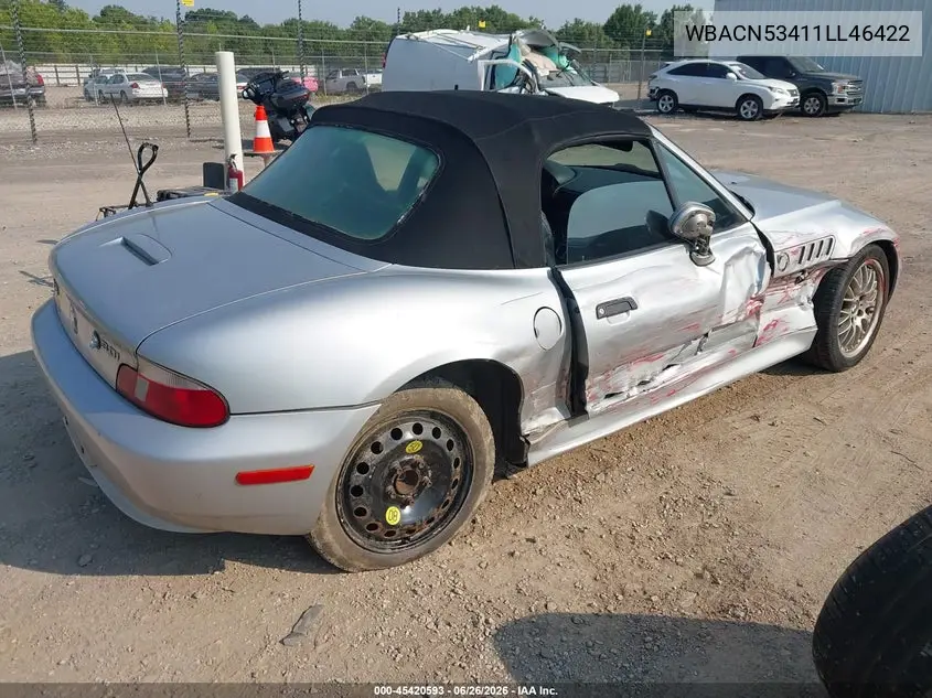 2001 BMW Z3 3.0I VIN: WBACN53411LL46422 Lot: 45420593