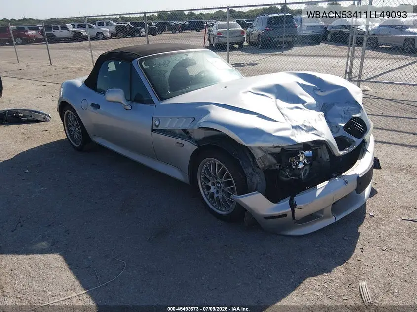 2001 BMW Z3 3.0I VIN: WBACN53411LL49093 Lot: 45493673