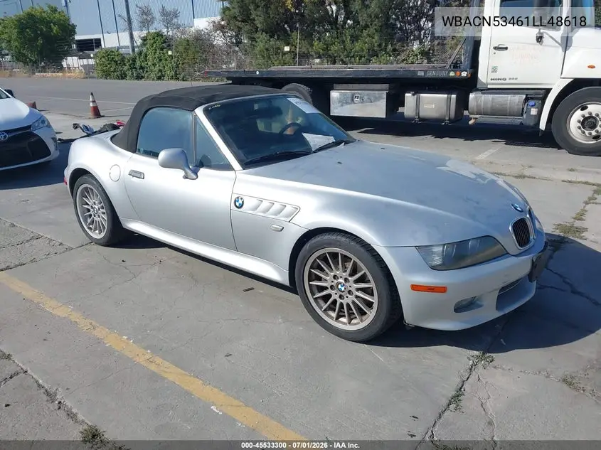 2001 BMW Z3 3.0I VIN: WBACN53461LL48618 Lot: 45533300