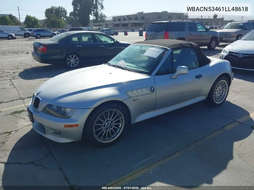 2001 BMW Z3 3.0I VIN: WBACN53461LL48618 Lot: 45533300