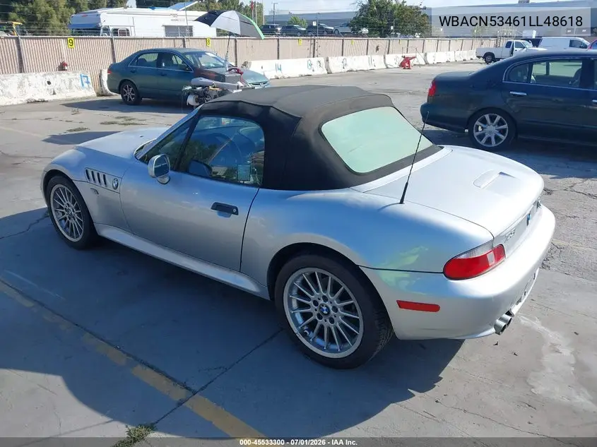 2001 BMW Z3 3.0I VIN: WBACN53461LL48618 Lot: 45533300