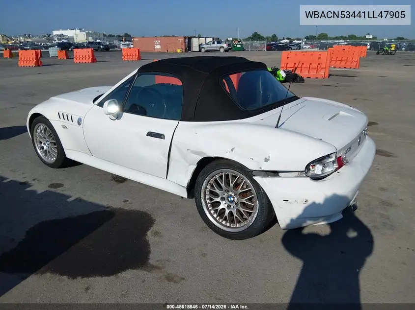 2001 BMW Z3 3.0I VIN: WBACN53441LL47905 Lot: 45615846